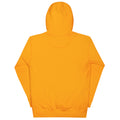 Back view of golden yellow Oak & Oar rowing hoodie
