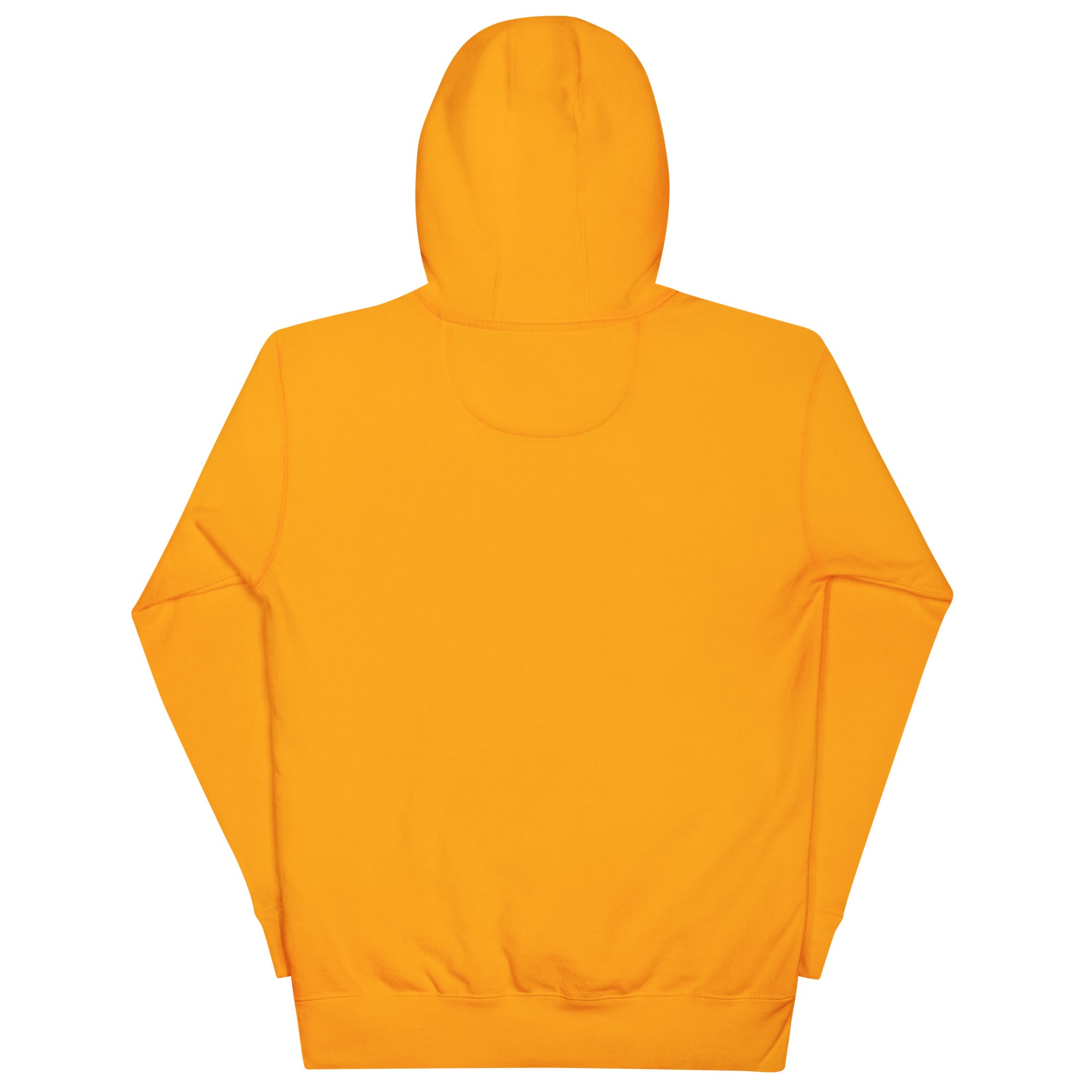 Back view of golden yellow Oak & Oar rowing hoodie